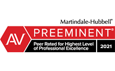Martindale-Hubbell AV Preeminent peer rated for highest level of professional excellence 2021